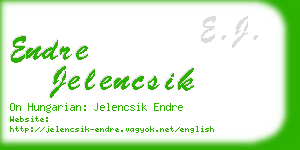 endre jelencsik business card